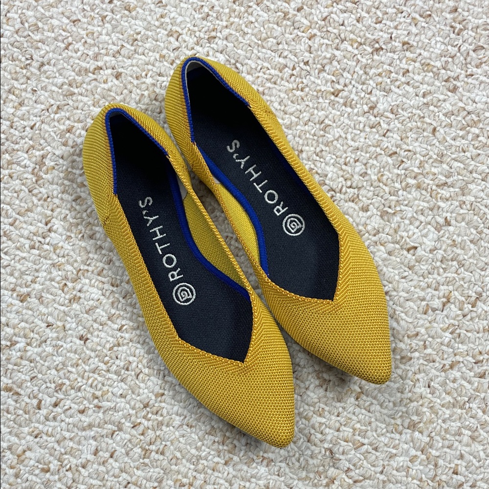 Rothy's Mustard Yellow Pointed Flats